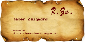 Raber Zsigmond névjegykártya